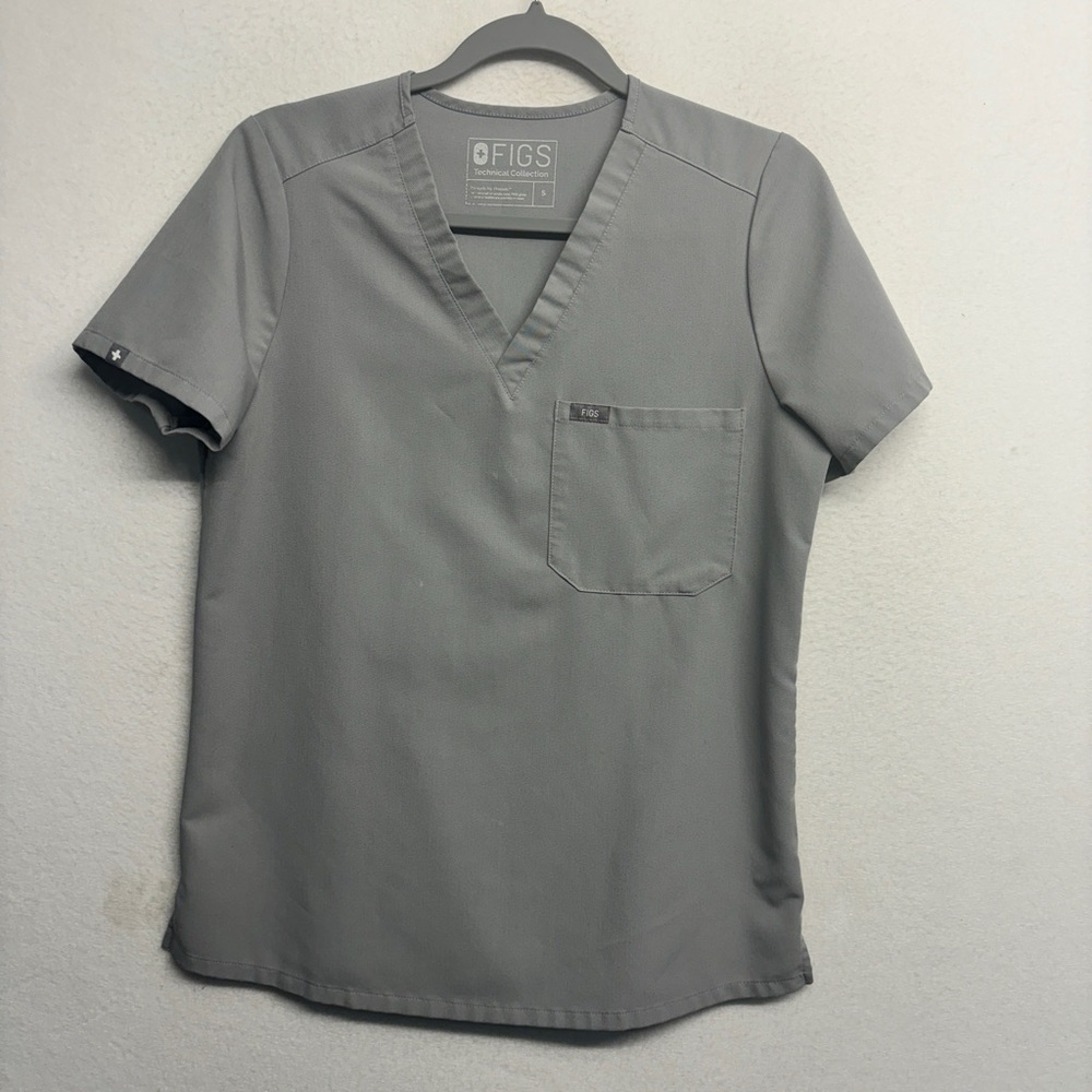 figs‎ scrub top shirt Gray S flawed